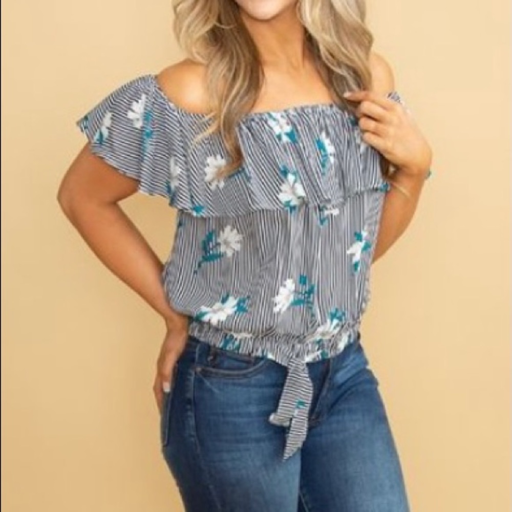 Off shoulder floral top